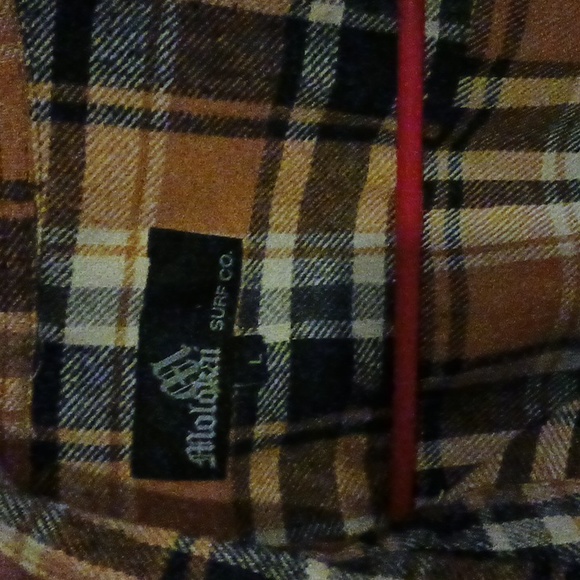 Molokai Surf Co Flannel Long Sleeve sz L - Picture 3 of 3